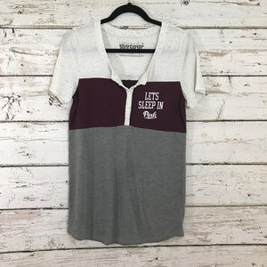 Pink 1/2 Button Down Short Sleeve Shirt.